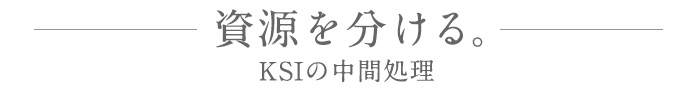 資源を分ける。KSIの中間処理